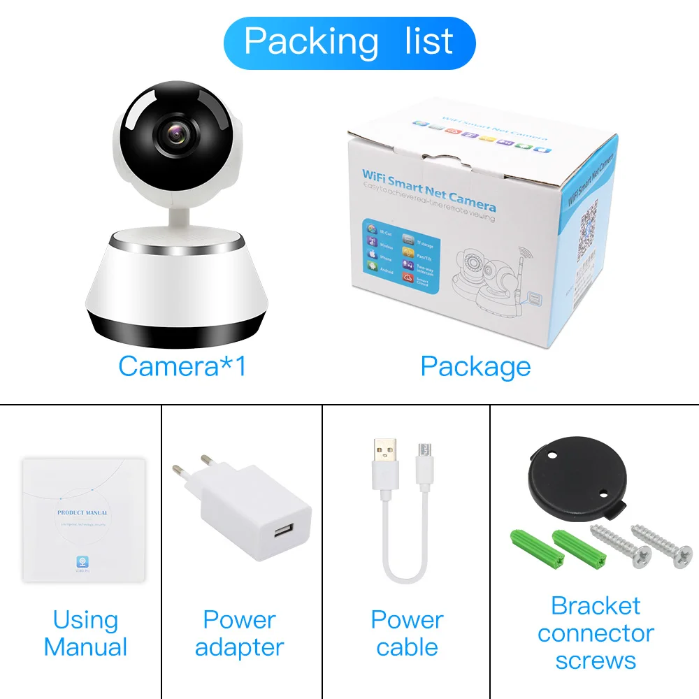V380 Portable HD 1MP Smart Home Video Wireless CCTV IP Wifi Security Camera With Night Vision