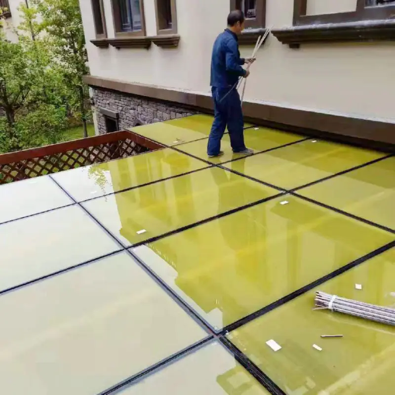 
HEWEI custom thermal insulated roofing glass safety laminated tempered building glass 