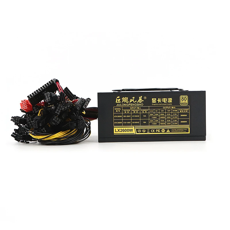 Оптовая продажа с фабрики видеокарта блок питания 2600W 4U многоканальный ATX 12В БП двойной вентилятор охлаждения