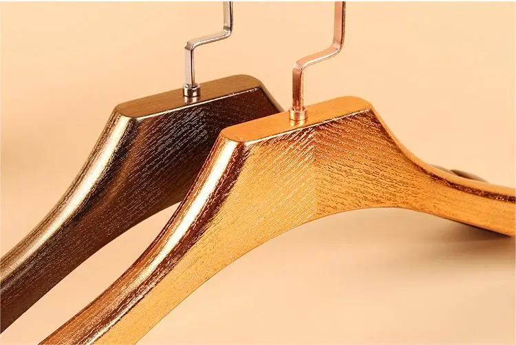 High end electroplated plastic hangers and pants clips, hanging suit hangers in clothing stores