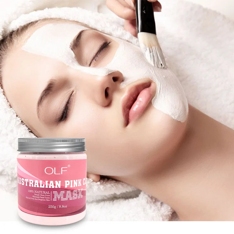 Private Label All Natural Exfoliating Pink Clay Pore Refining Clay Facial Mask