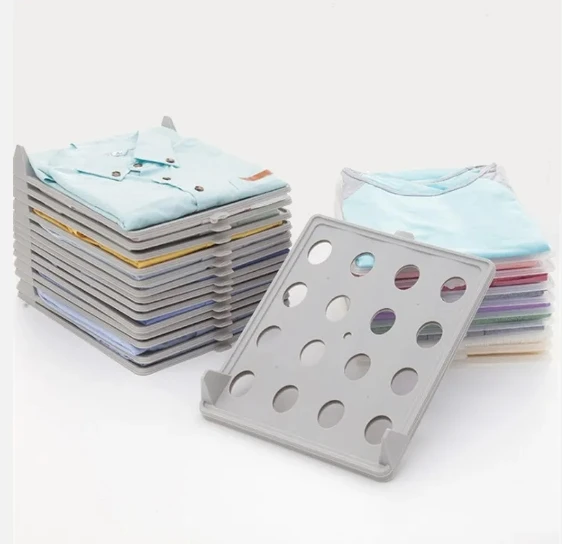 Closet Organizer and Shirt Folder Clothes Organizer Board Stackable Clothing Storage Trays