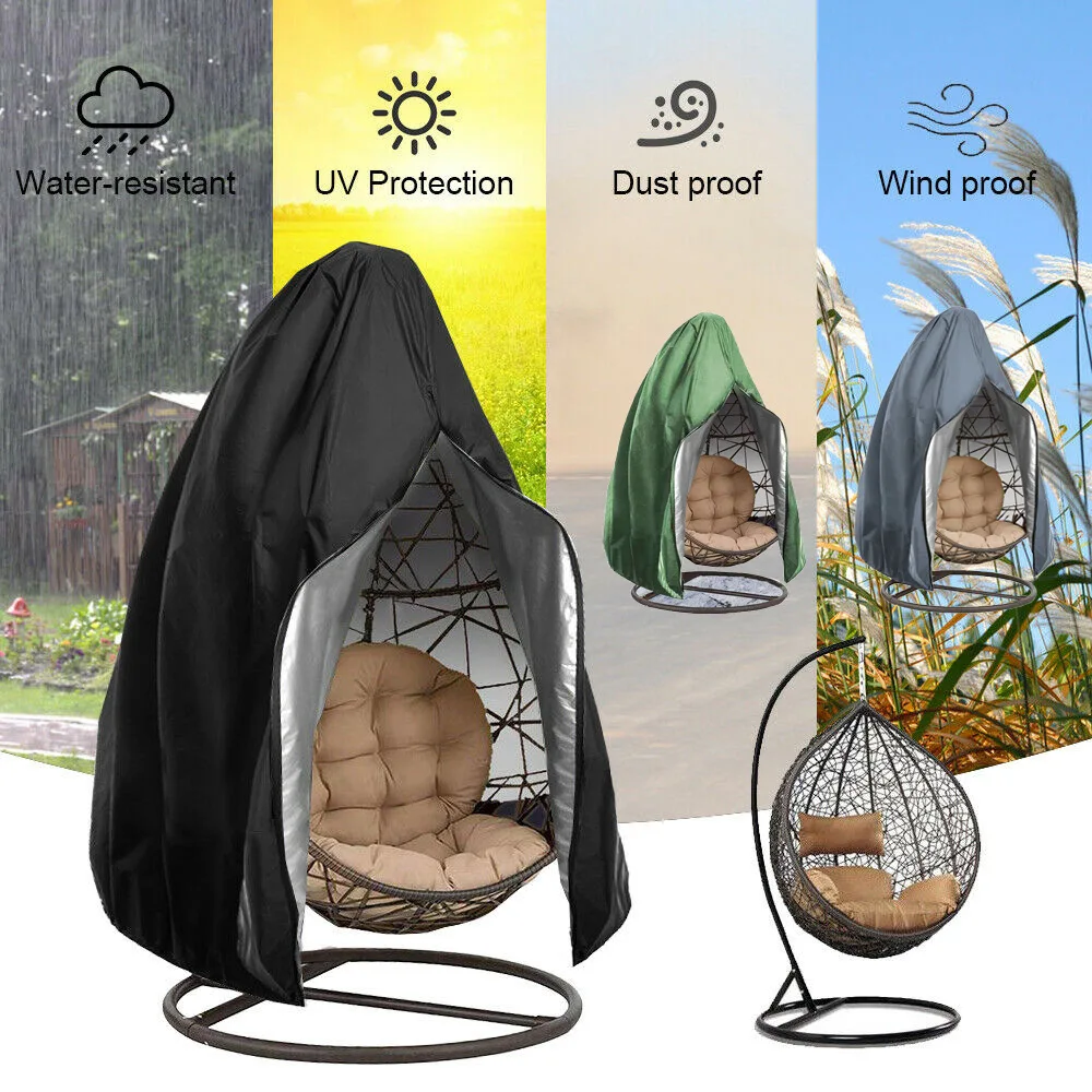 Waterproof Patio Chair Cover Egg Swing Chair Dust Cover Protector With Zipper Protective Case Outdoor Hanging Egg Chair Cover