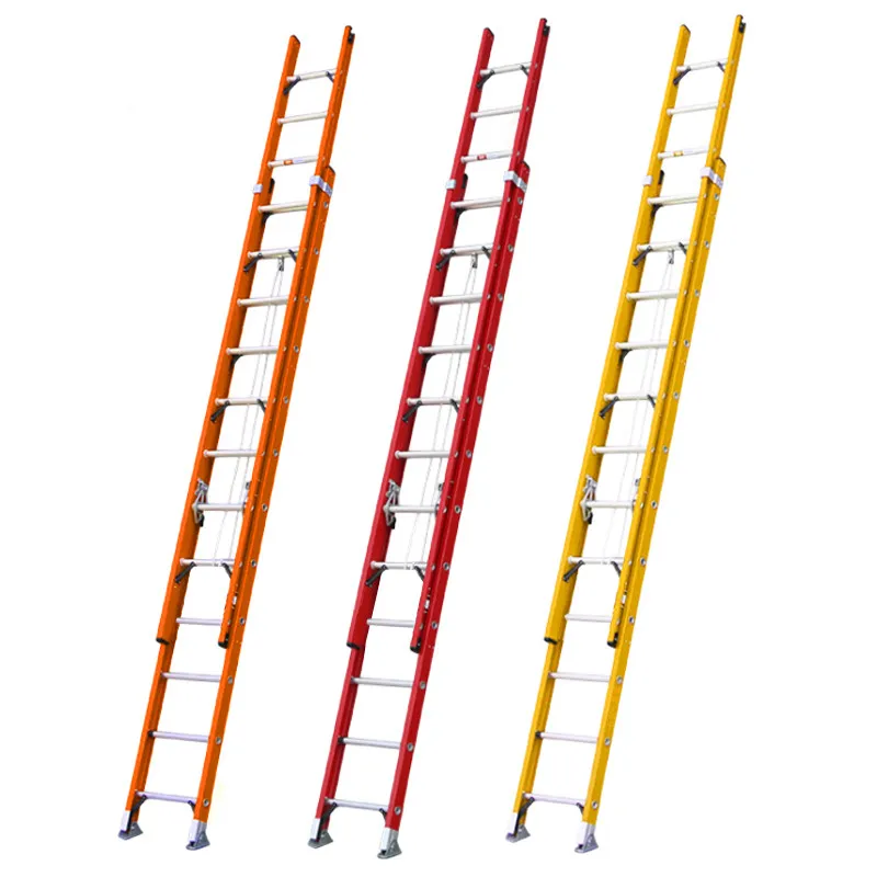 Multipurpose electricians foldable fiberglass ladder D-rung insulating fiberglass ladder