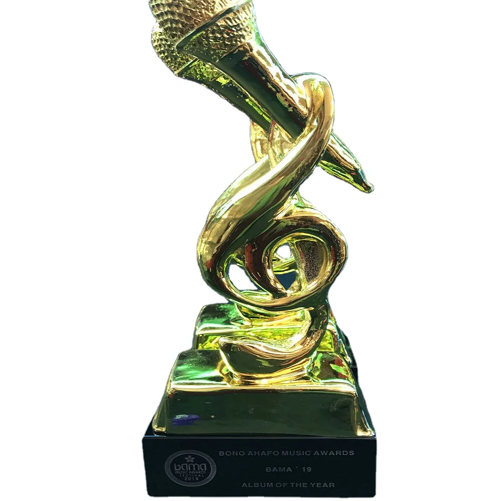 Wholesale gold plated resin music awards trophy custom made plaques