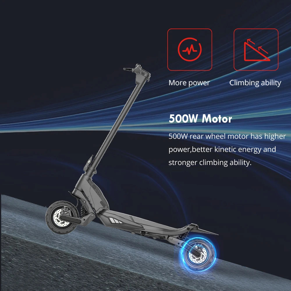 KS1 PRO S модель 500 Вт одномоторный большой литиевый аккумулятор складной внедорожный электрический скутер с подвеской для взрослых