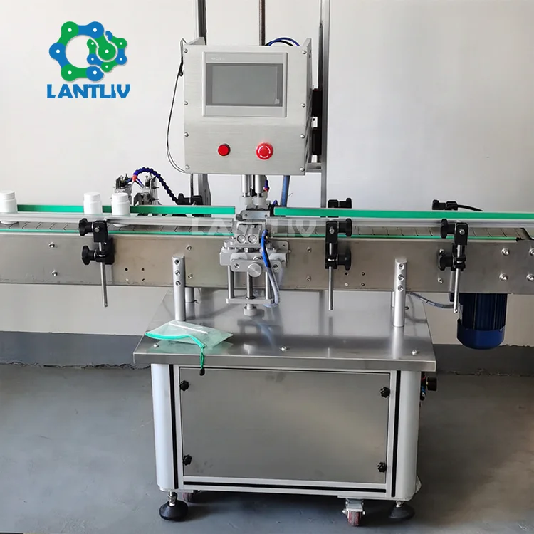 Полностью автоматическая четырехколесная Зажимная скручивающаяся укупорочная машина Косметическая Медицинская бутылка для еды 4 колеса Скручивающиеся укупорные машины