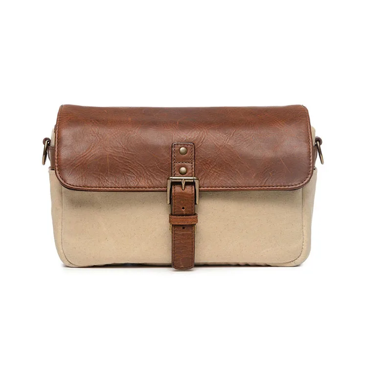 
Leather Flap Casual Waterproof Canvas Messenger Bag Camera Bag 
