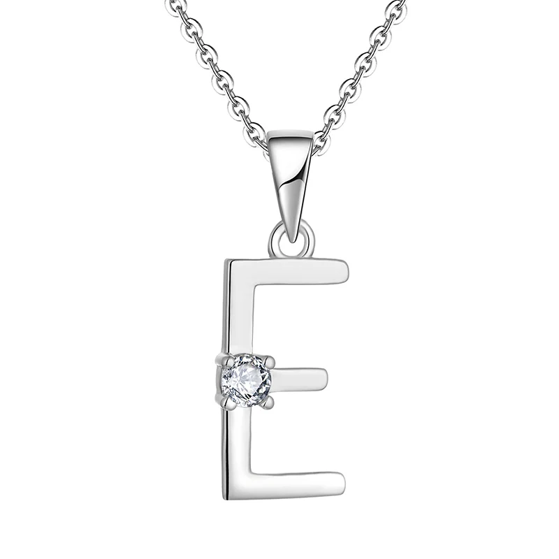 Hot selling personalized boutique jewelry 925 sterling silver zircon necklace retro letter charm necklace for women