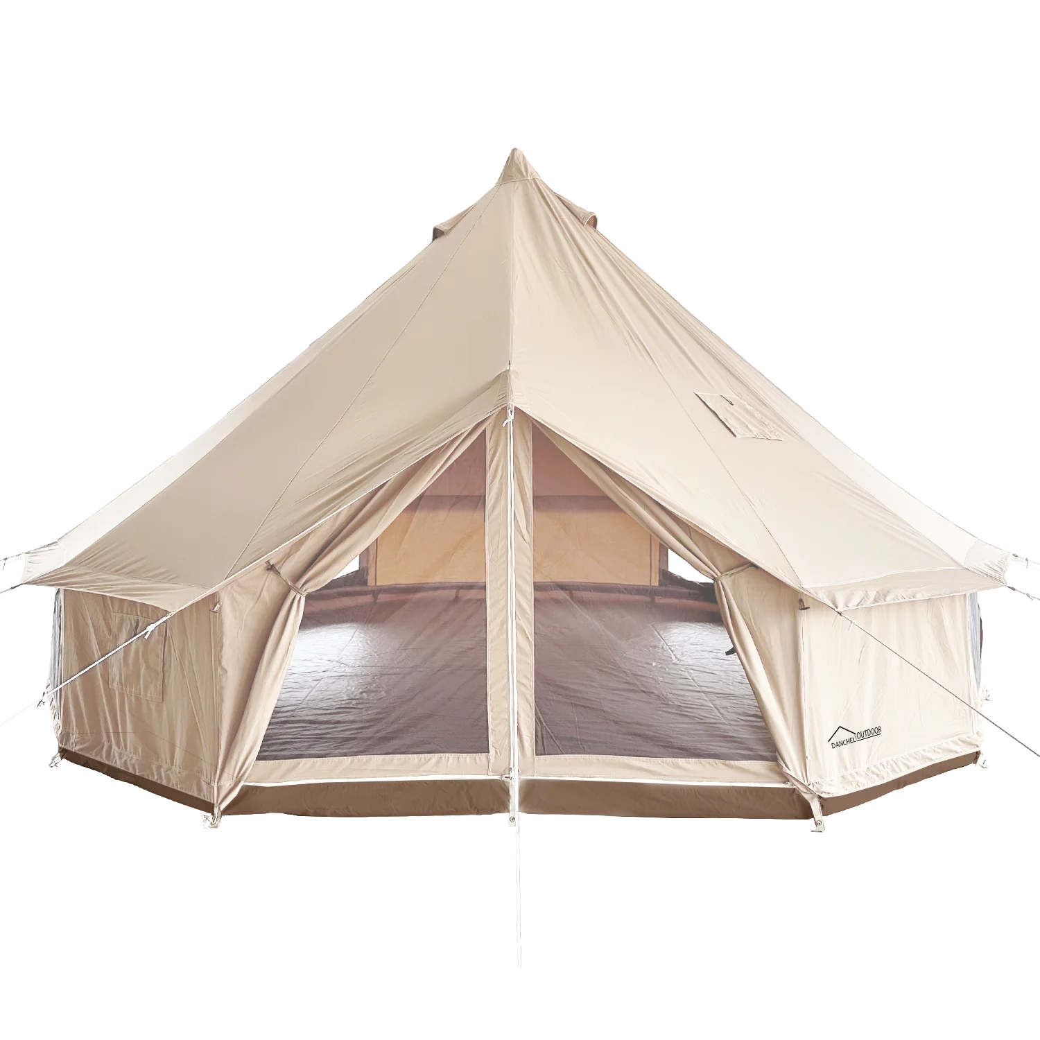 USA Free Shipping Canvas Bell Tent 4 Season Glamping Tents for Camping, Yurt Tent House for 4/6/8 Adults Living