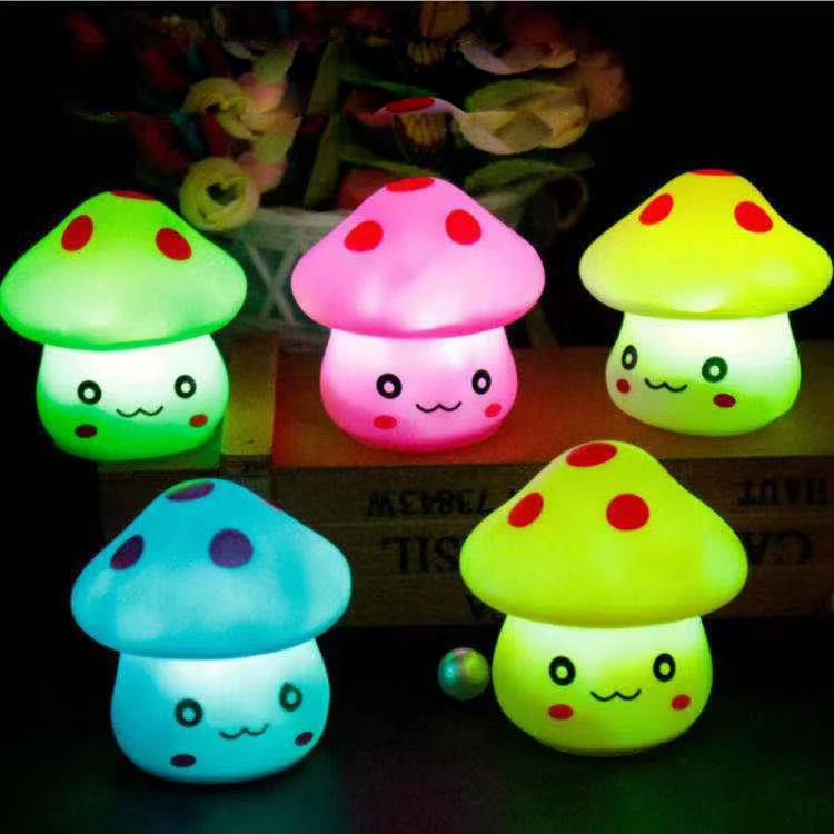 Mini Soft Baby Child Sleeping Nightlight LED RGb Colors Mushroom Lamp