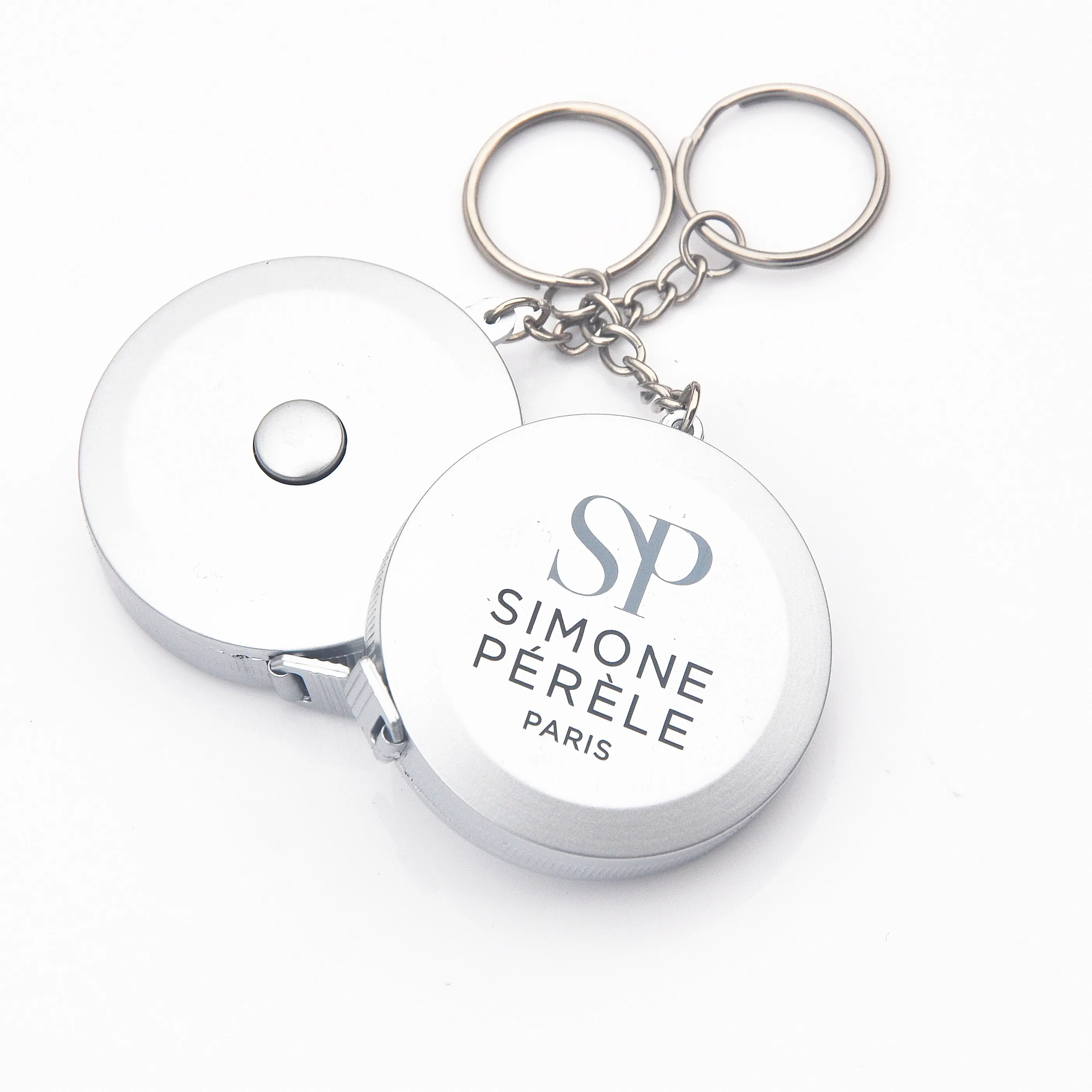 Wintape  1.5m Silver Retractable  Measure Tape Keychain  Custom Business Promotional Gift Sewing Measuring Ruler