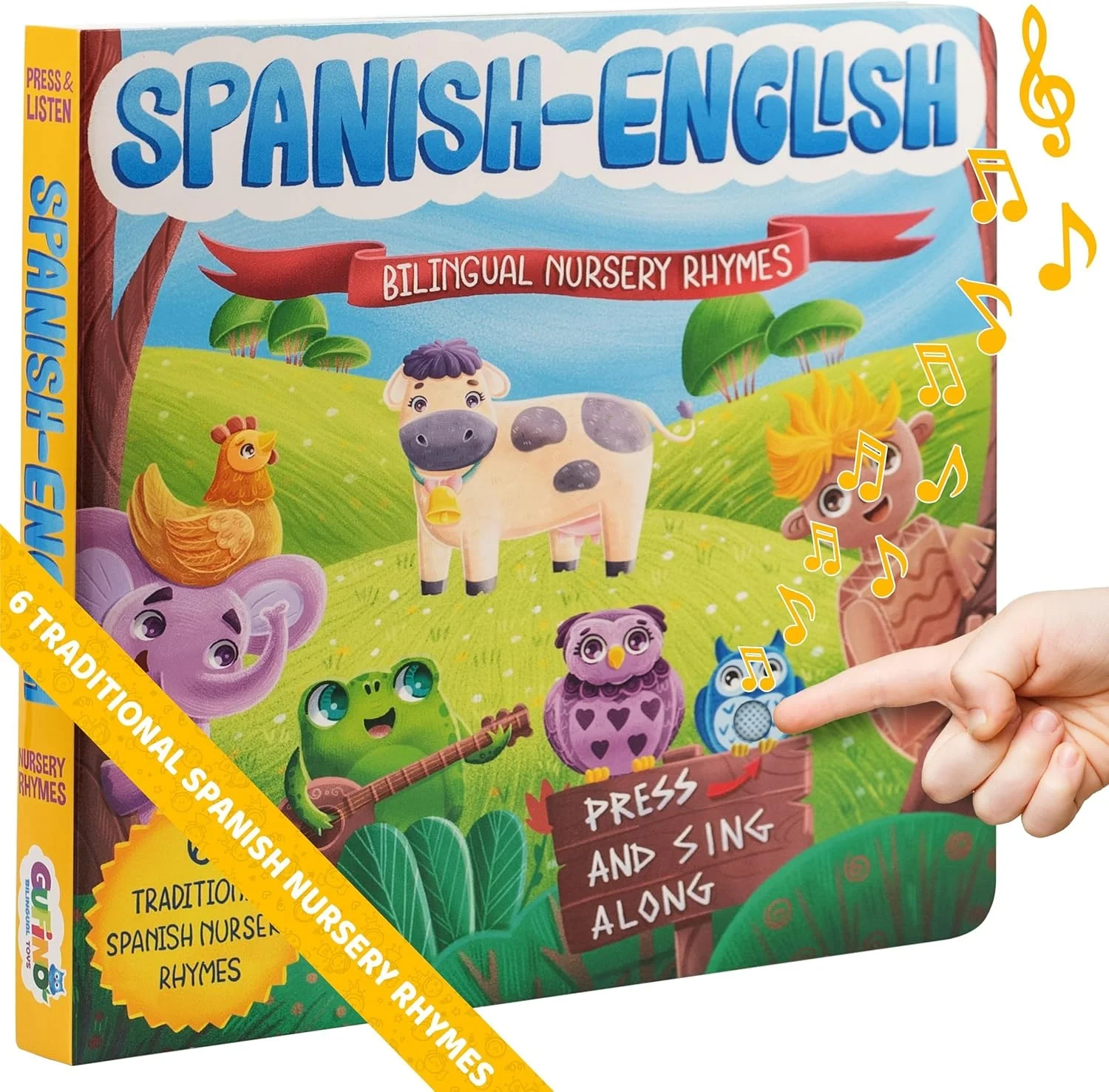 English and Spanish Nursery Rhymes Book for Toddlers Sound Books for 1 Year Old and Older