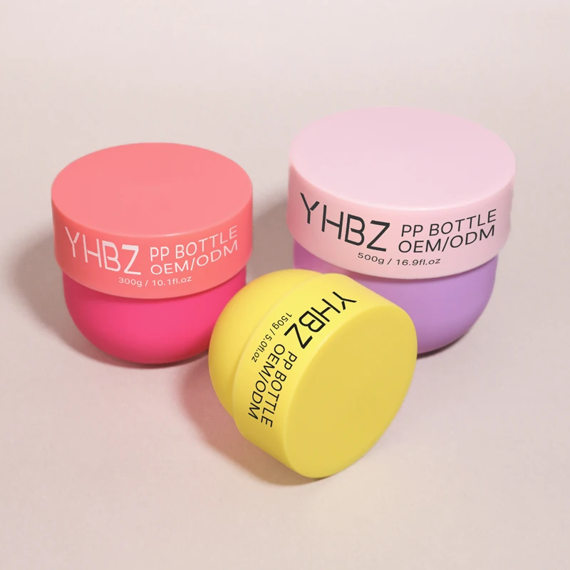 body scrub pp cream jar 50ml 75ml 100ml 150ml 200ml 300ml 500ml recyclable wide mouth round plastic cosmetic pot jar with lid