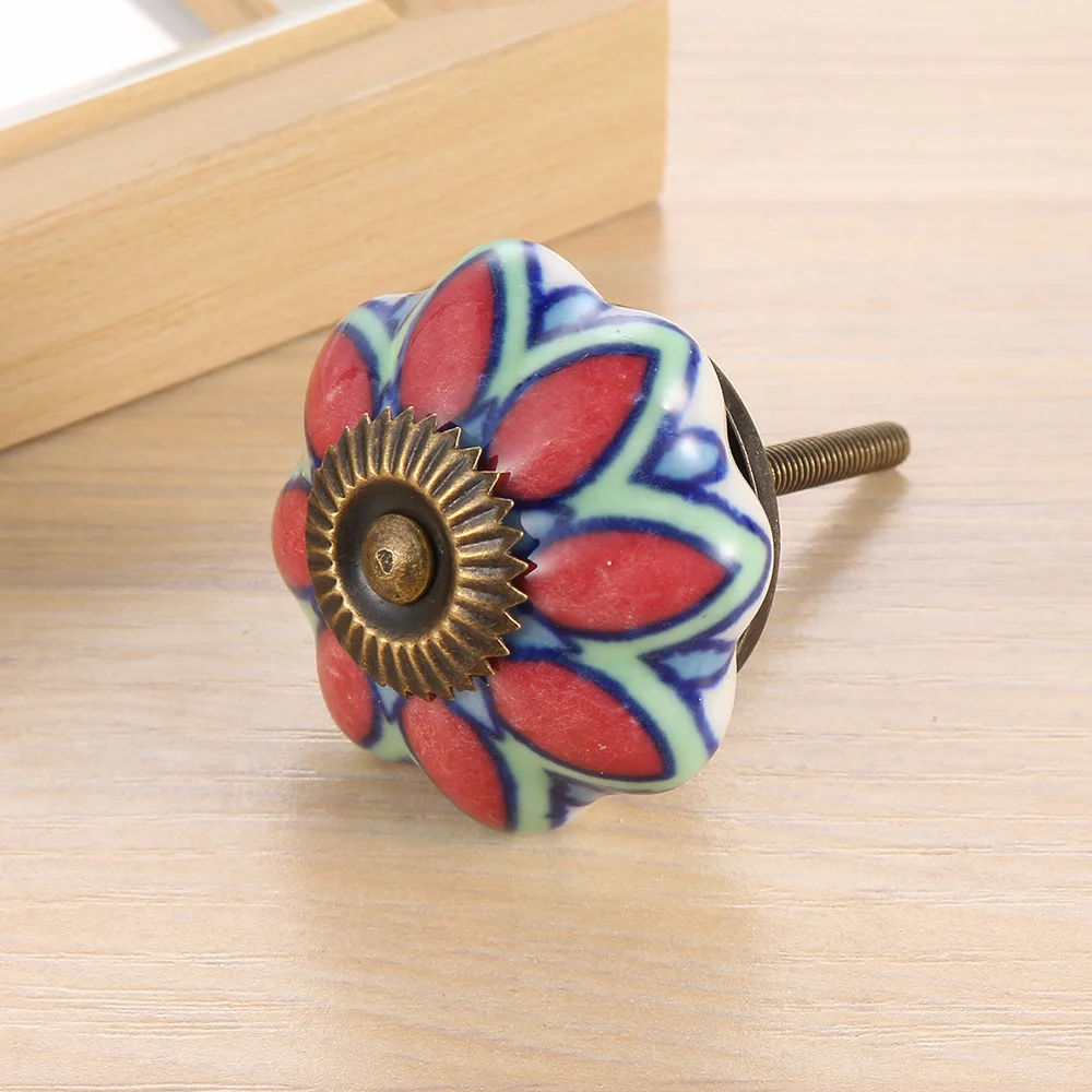 Ceramic Cabinet Knob Retro Style Creative Vintage Drawer Antique Furniture Ceramic Handles Knobs