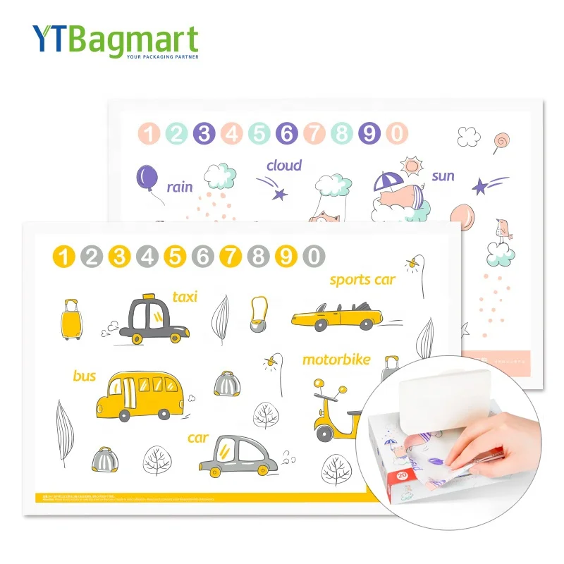 Оптовая продажа, не содержит Бисфенол А, 4 Экстра клейкие липкие детские коврики для ресторана и стола, Полиэтиленовая защитная пленка, пластиковые одноразовые салфетки для малышей
