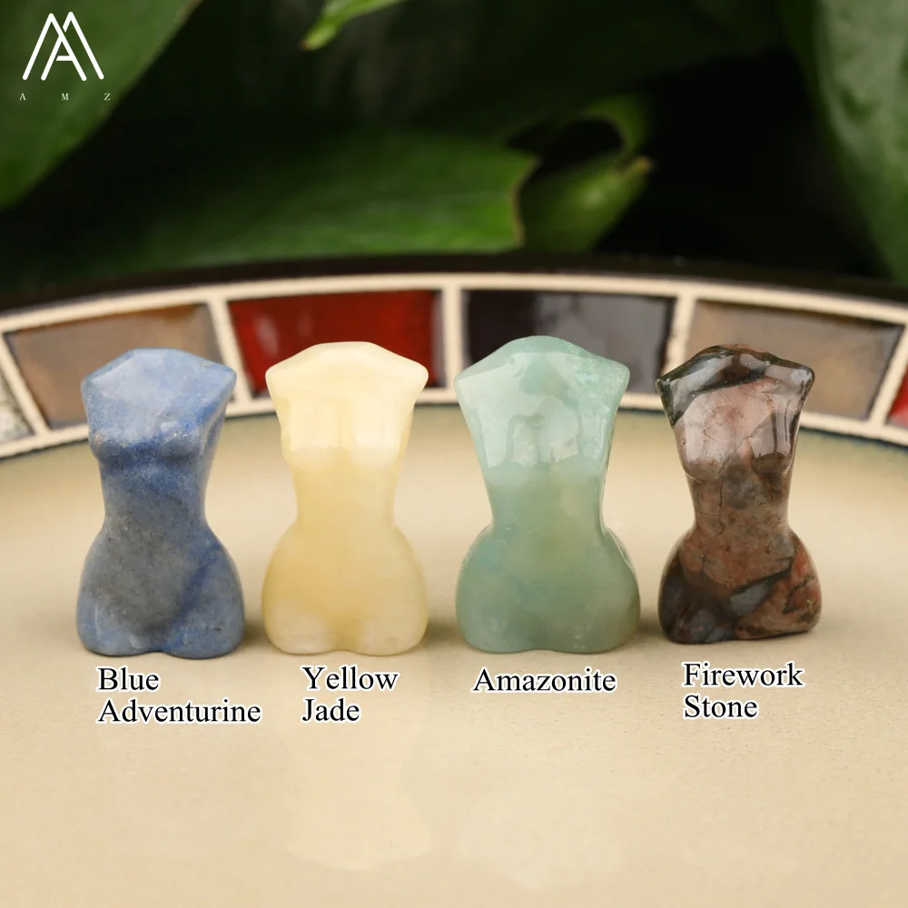 1.2 Inches Mini Model Decor DIY Jewelry , Healing Crystal Quartz Stone Carved Goddess Models Gifts