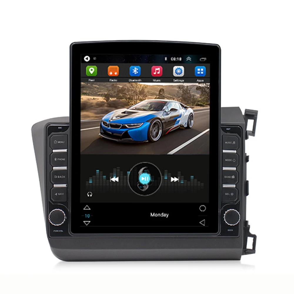
 Автомобильный DVD-плеер на платформе Android, экран 9,7 дюйма 2.5D, Google Play, GPS, Wi-Fi, зеркальная ссылка для правого руля Honda CIVIC  