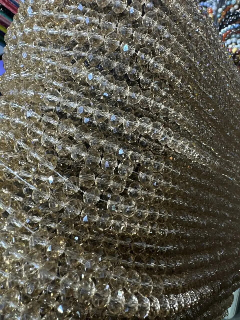 Wholesale DIY loose bead faceted crystal rondelle glass beads factory glass beads bulk pearl for crystal jewelry making