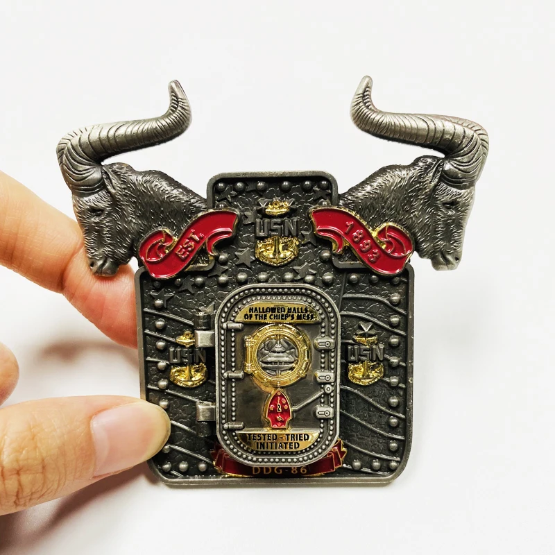 Custom Challenge Coins Plane Weapon Copper Bronze Enamel Zinc Alloy Soft Enamel Metal Challenge Coin