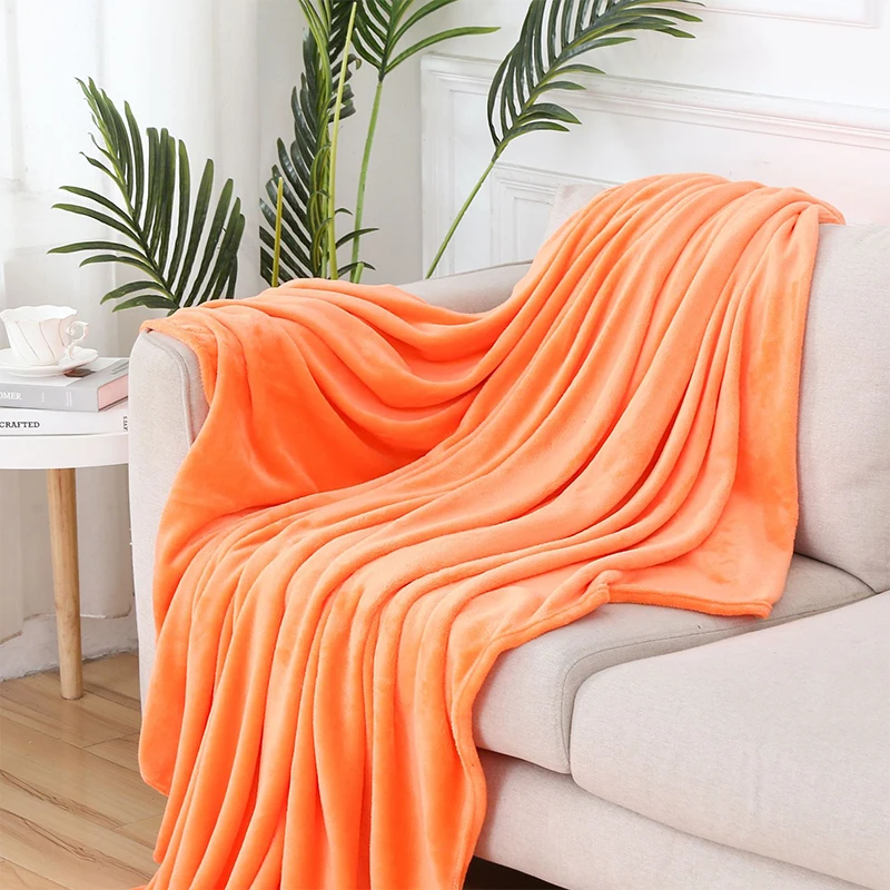Flannel Fleece Blanket Queen Size All Season 300GSM Super Soft Cozy Travel Blanket for Bed or Couch