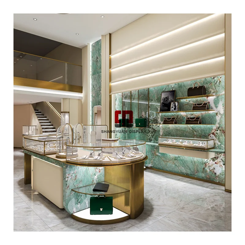Современный роскошный декоративный выставочный зал для ювелирных изделий витрина магазина дизайн на заказ шкаф демонстрации