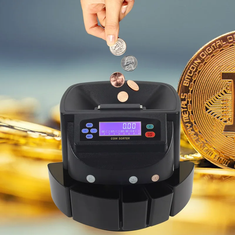 High Quality Coin Counters Sorters Machines Automatic Electronic Digital Sensor USD EUR LCD Display Contador De Monedas