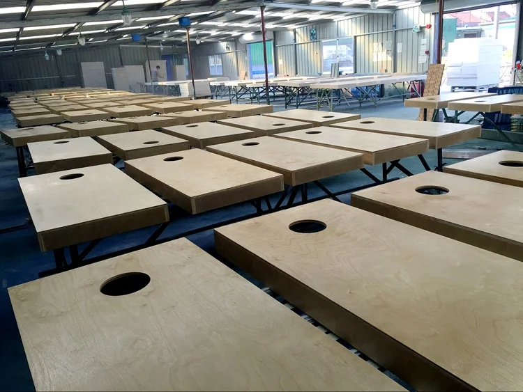 PERFECT Varnished Official Cornhole Bean Bag Ring Toss Game Board with Carry Case / ACO regulation