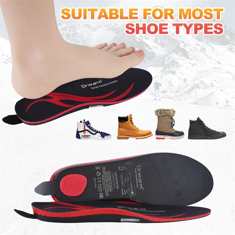 Long Lasting Fast Heating Insole Foot Warmer with APP Remote Control Electric Heated Shoe Insoles