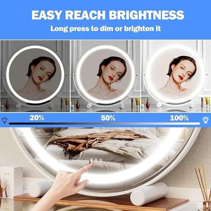 Modern On The Table LED Mirror Light with Anti-Rust Magnifying Glass One-Year Warranty Bathroom Vanity for Hotel Application