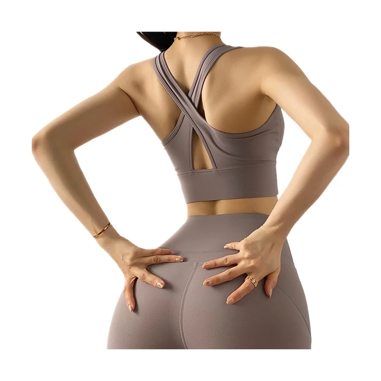High Quality Hot Sale New Design Eco-friendly Nude Sports Bra Sweat-wicking For Gym Fitness