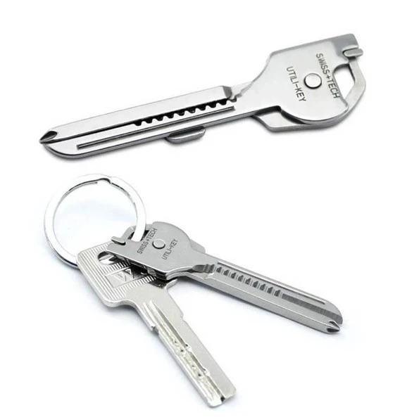 EDC Multi Tool 6 in 1 Stainless Steel Utili-Key Key Ring Chain Pendant Pocket Cutter Mini Knife Unboxing Screwdriver