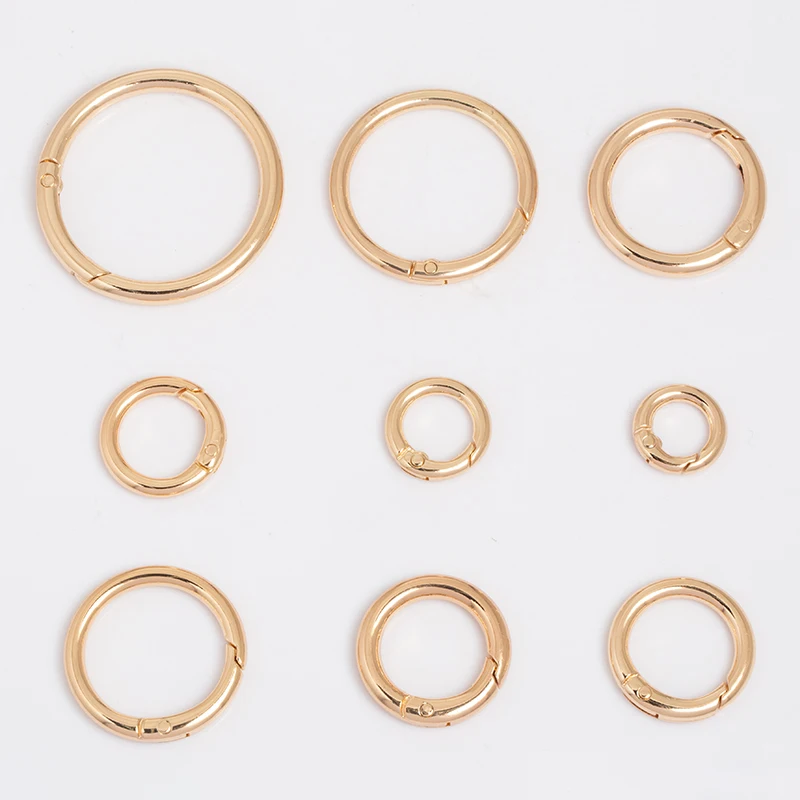 Handmade Metal Circle Snap Carabiner Clip Hook O Ring Spring Gate Clasp Buckle Round Spring Buckle For Handbag
