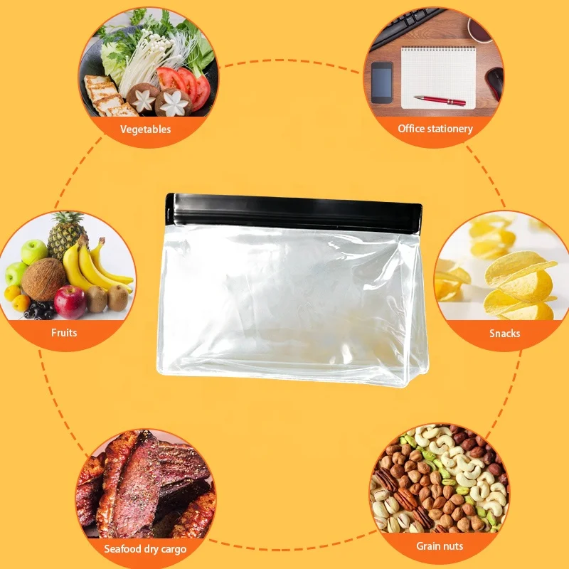 New Resealable Transparent Vertical Fruit Vegetable Fresh Keeping Sealing Ziplock Eva Food Storage Bag
