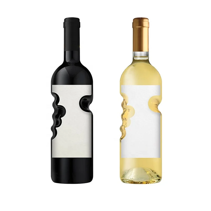 750ml Wholesale glass liquor bottles unique shape beverage vodka glass bottle 700ml 500ml whisky bottle with cork stopper