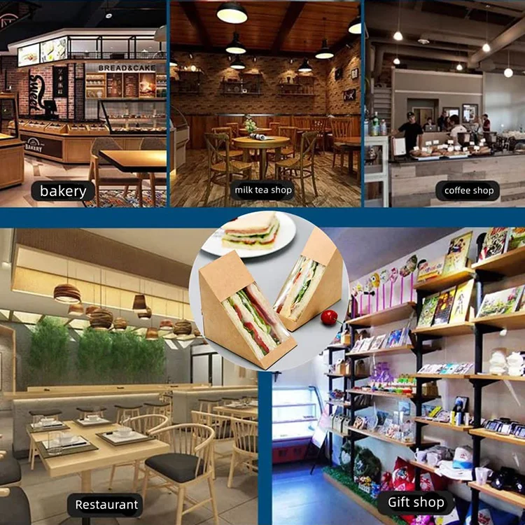 Chinese Supplier Wholesale Hot Sale Takeaway Food Packaging Kraft Paper Food Box With Transparent Window