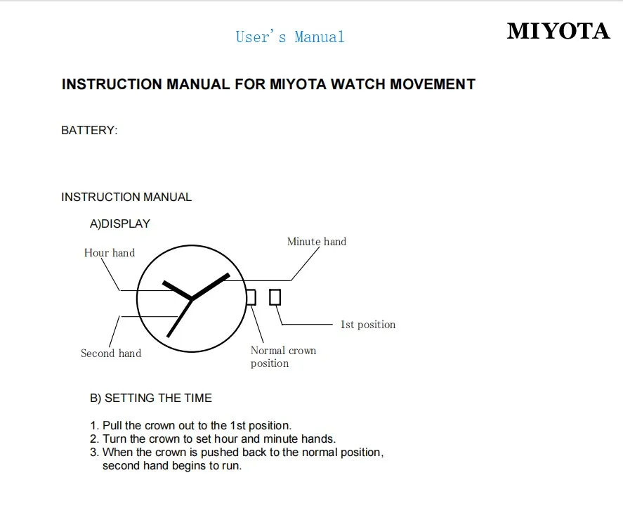 3 Years Quality Guarantee Rohs Japan Quartz Miyota 2035 Movement Parts for Watches