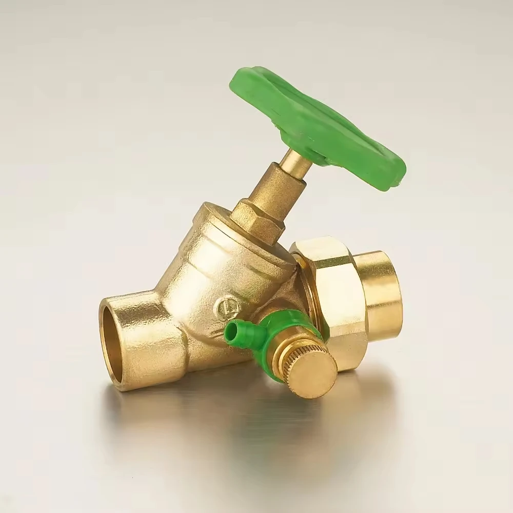 LEQUN Forged and Compression Anti-Corrosion Female Threaded Brass Globe Valve with Round Handle Sample Port LQ-312