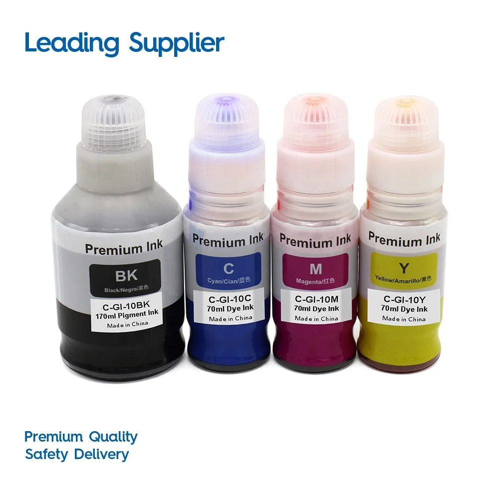 
INK TANK GI 10 GI10 GI 10 Premium Color Compatible Bulk Bottle Water Based Refill Dtg Eco Ink for Canon PIXMA GM2010 