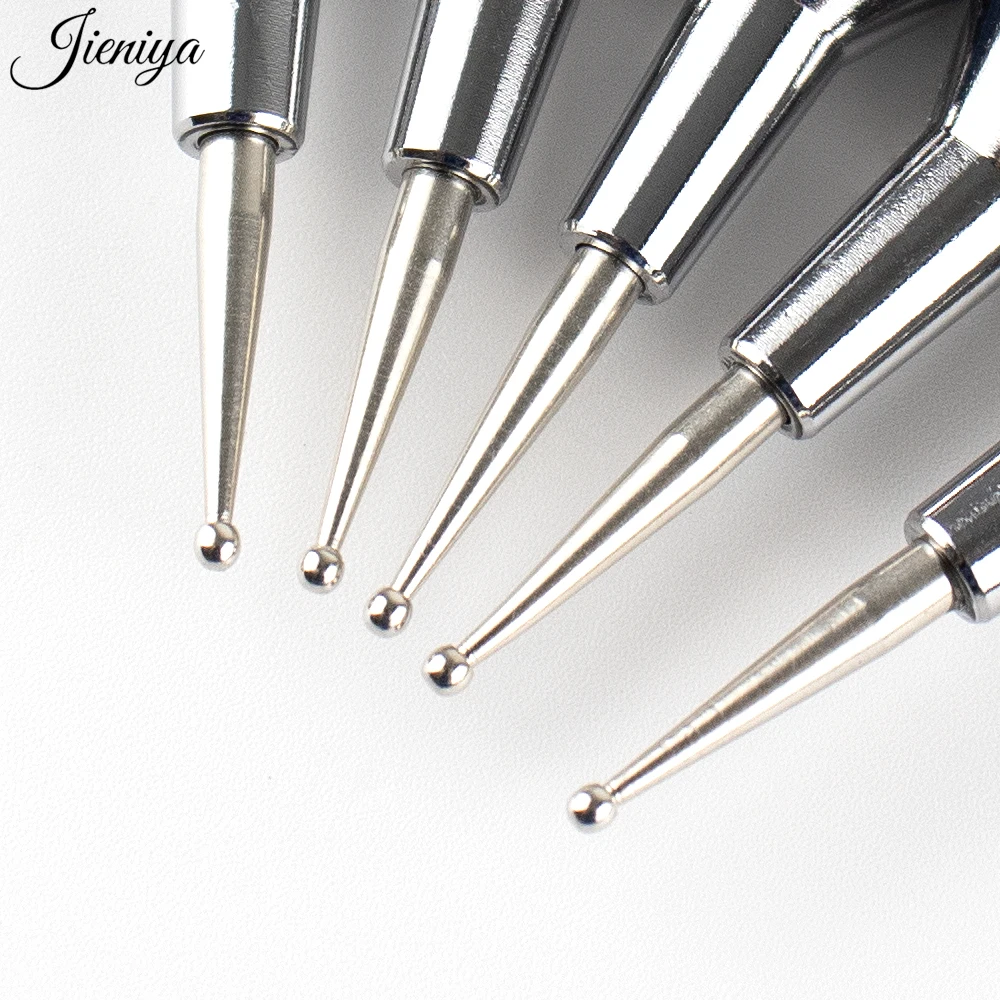 Jieniya High Quality Double End Nail Painting colorful handle kolinsky French brushes Nail Art Dotting Tool