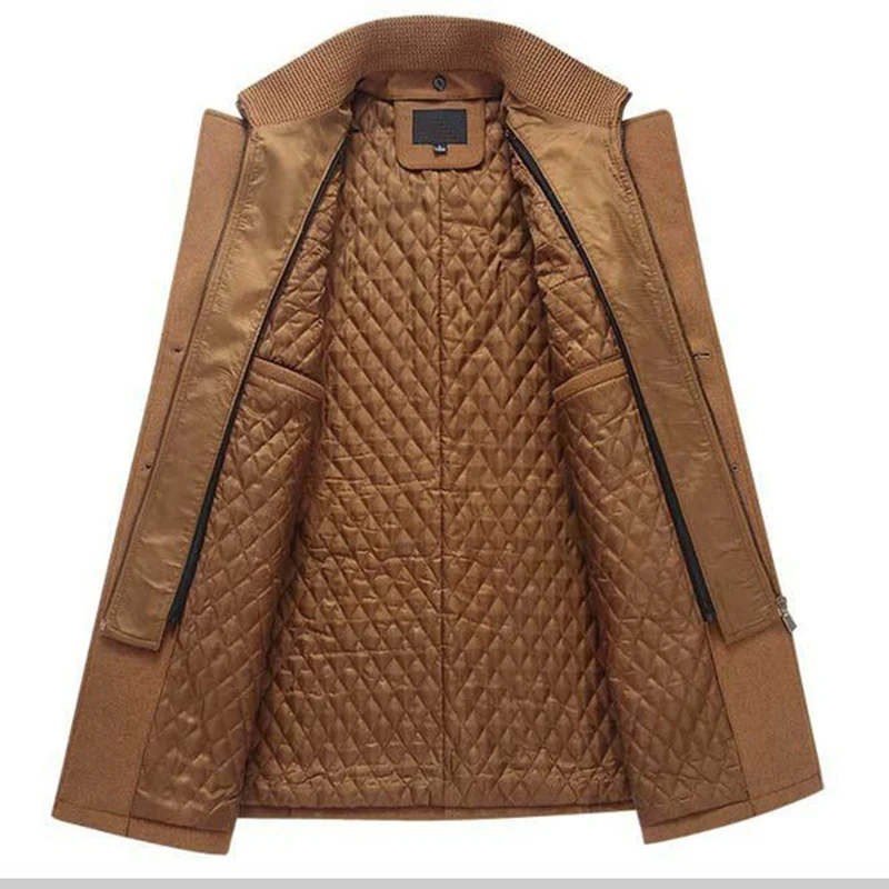 
High Quality Winter Thicken Woolen Plain Coat Men 