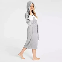 High quality Soft to touch design Luxury 5 Star Hotel Spa Bath Robe 100% Cotton Fleece Terry Bathrobe