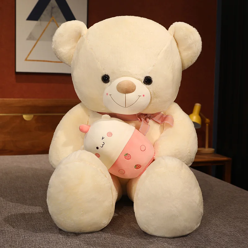 100/120/135 CM Plush Milk Tea Cup Teddy Bear Stuffed Large Animals Huge Soft Toys