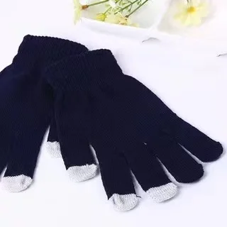 Full Fingers Cotton Knitted Touch Screen Glove