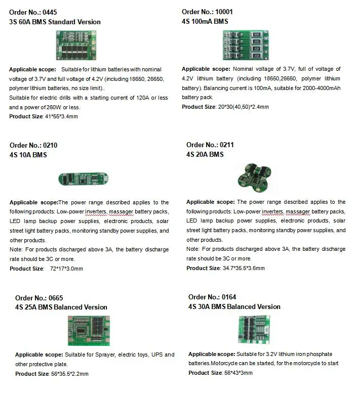  1-7S 2.5A 5A 10A 20A 30A 40A 60A 3 7 V литиевая батарея 2 v lifepo4 BMS плата защитная система управления