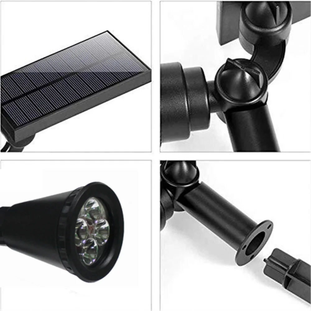 2-in-1 solar powered spotlight ABS red 4 led waterproof floor solar light lithium battery garden light solar spot light outdoor