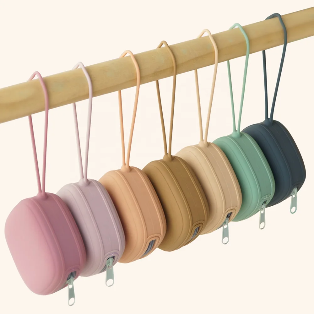 Custom Baby Silicone Pacifier Box Reusable Food Grade Safety Silicone Soother Colourful Baby Soother  Dummy Pacifier Case Holder