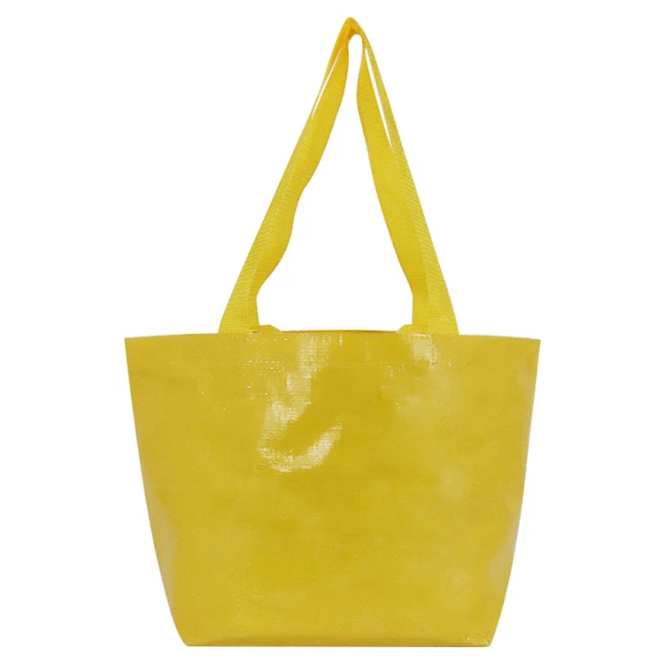 Eco-Friendly Waterproof PP Woven Shopping Tote Recyclable Laminated Reusable Gift Bags with Letter Pattern