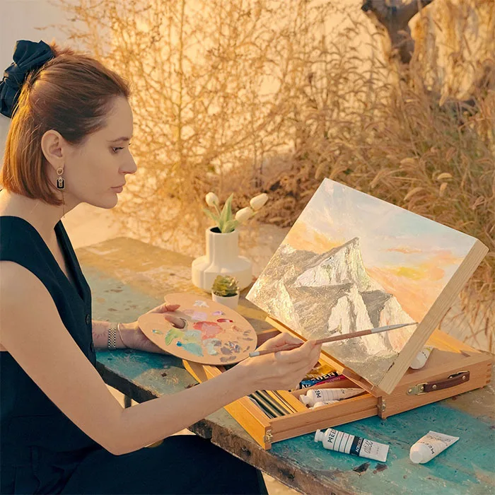 MEEDEN High Quality drawer Miniature Wooden Desk Easel for Table Drawing