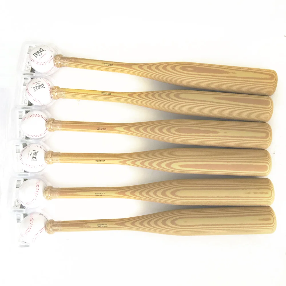 OEM Logo Kids Outdoor Backyard Training Sports Toys Wood Grain Baseball Bat and Ball Set Children EVA Wooden Baseball Bats